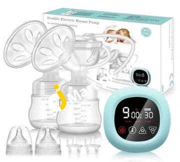 Piaek Double Electric Breast Pump Portable Milk With Touch Screen Rechargeable Battery 3 Modes 9